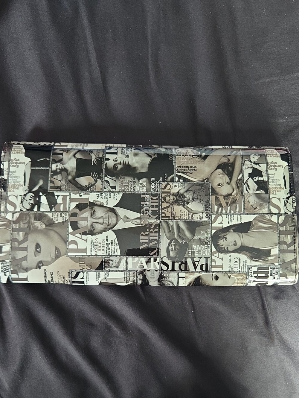 Fashion Print Women's Clutch Wallet - Black & White